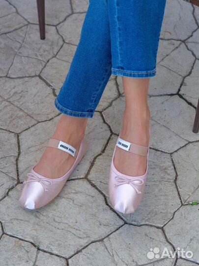 Балетки атласные miu miu 38р (24см)