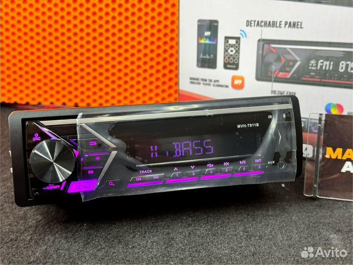 Магнитола 1din с bluetooth со съёмной панелью