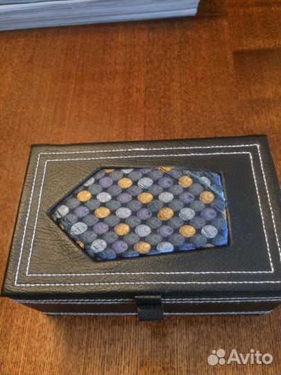 Галстук с запонками и платочком мужской новый в по