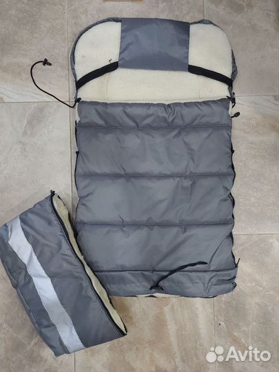 Зимний конверт в коляску на овчине