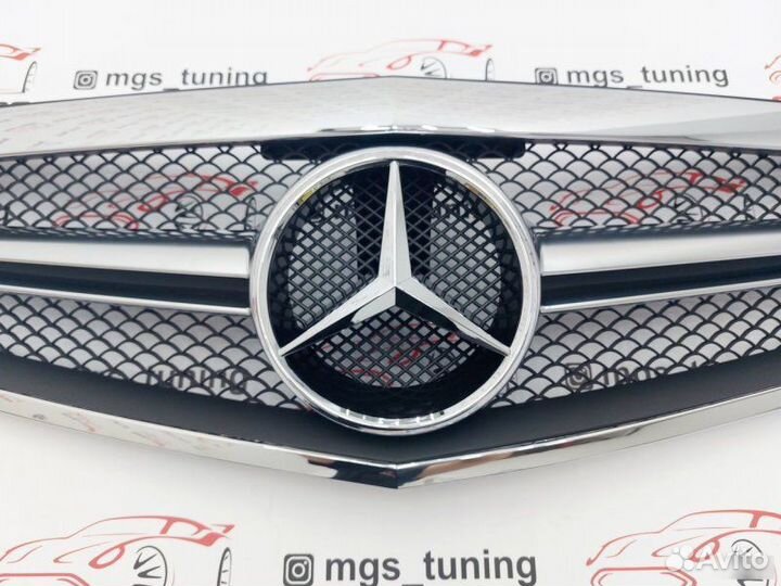 Решетка E-class W212 09-13 хром полоса и хром обод