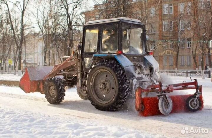 Уборка снега трактором мтз экскаватор погрузчик