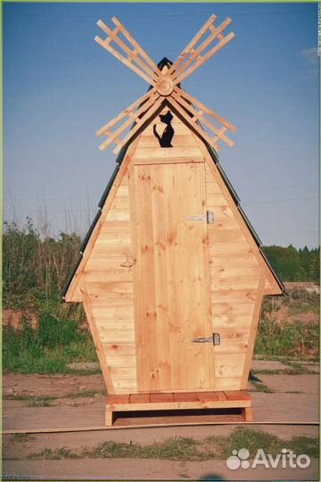 Дачный туалет деревянный с установкой NNJ