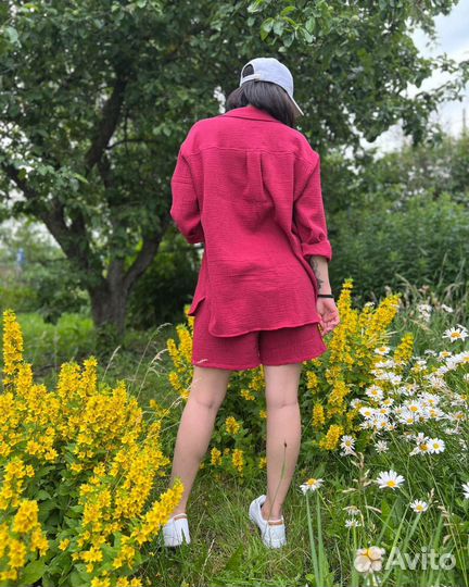 Костюм с шортами из муслина