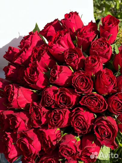 Букеты 21, 35, 51, 101 розы букет гигант