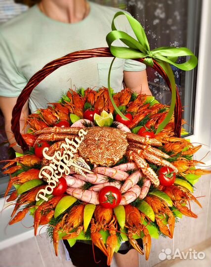 Мужской букет из раков/краба/бокс мужской/подарок