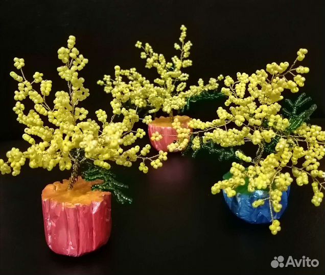 Мимоза из бисера