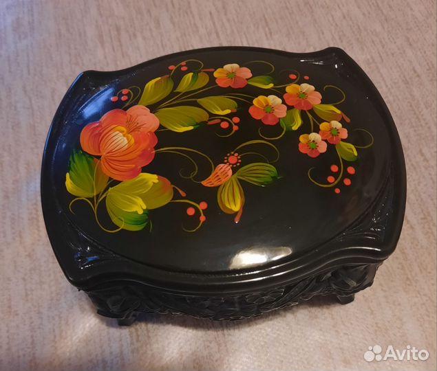 Шкатулка для украшений СССР Винтаж. Жостово