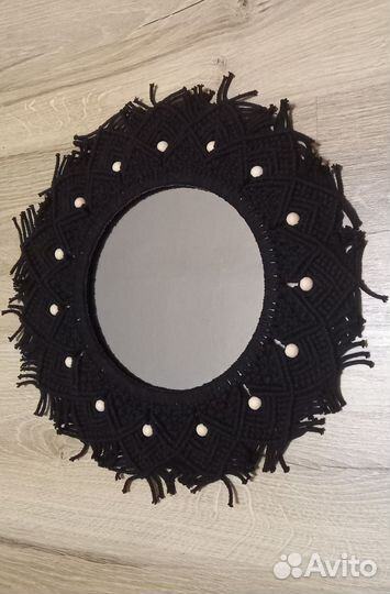 Зеркало настенное круглое Макраме