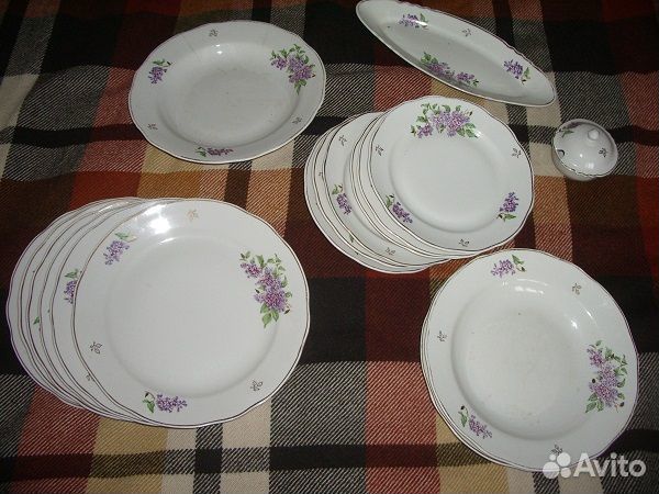 Сервиз Дулево столовый с сиренью СССР