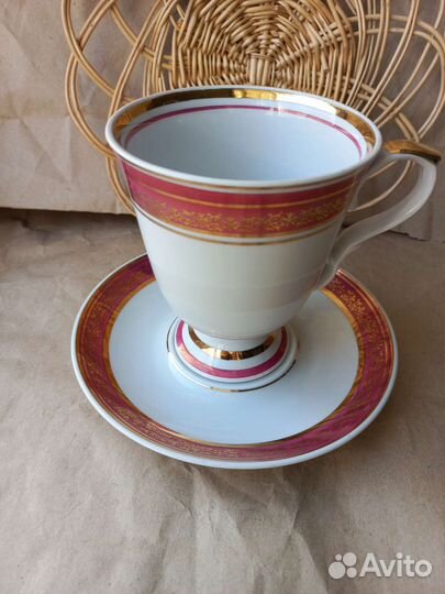 Бокал с блюдцем Дулёво новый