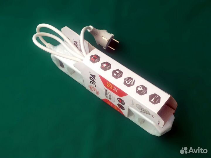 Сетевой фильтр Эра USF-5es-1,5m-W удлинитель белый