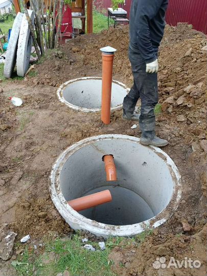 Септик из бетонных колец Копка Септиков Траншей