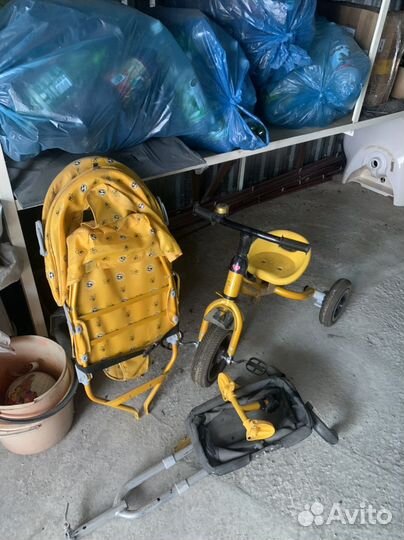 Детский велосипед-коляска