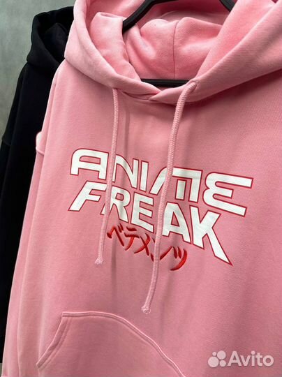 Худи оверсайз Vetements Anime Freak розовое черное