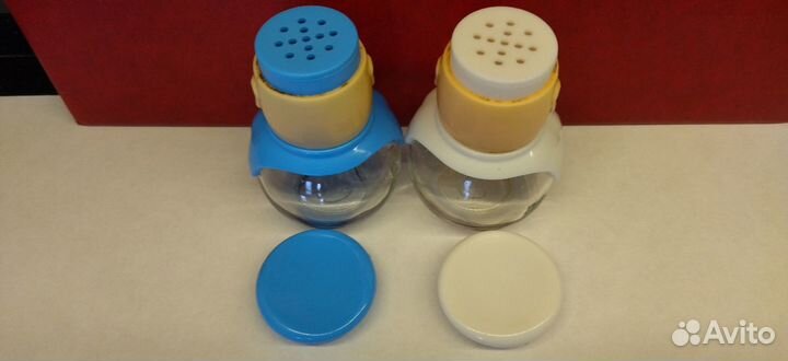 Солонка+перечница повар. стекло, пластик гдр герма