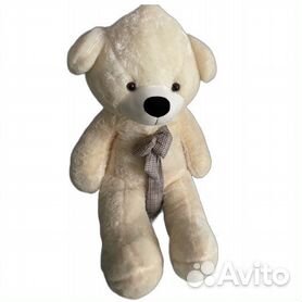 Милий плюшевий ведмедик - білий, з бантом, 25 см | Купити в інтернет-магазині Goodtoys