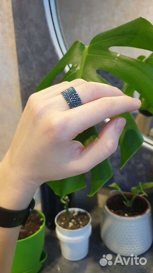 Кольцо из японского бисера