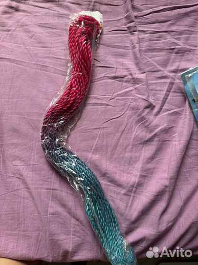 Синегальские косички 1 пачка розовый/бирюзовый