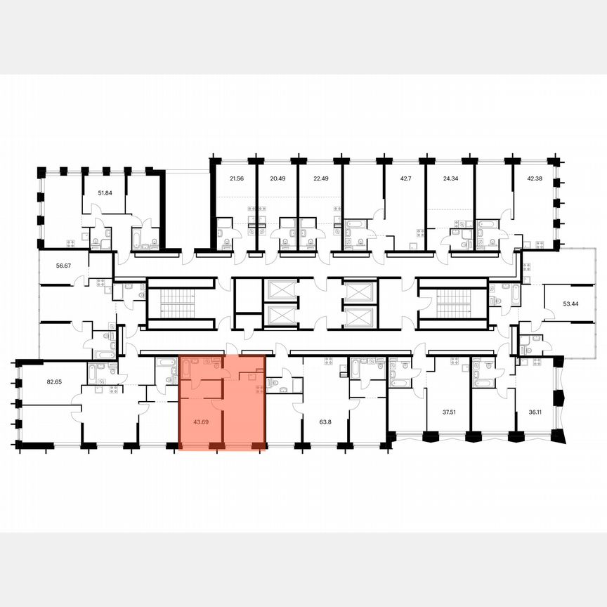 1-к. квартира, 43,7 м², 15/32 эт.
