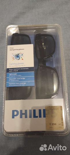 3d очки 2шт для телевизора Philips