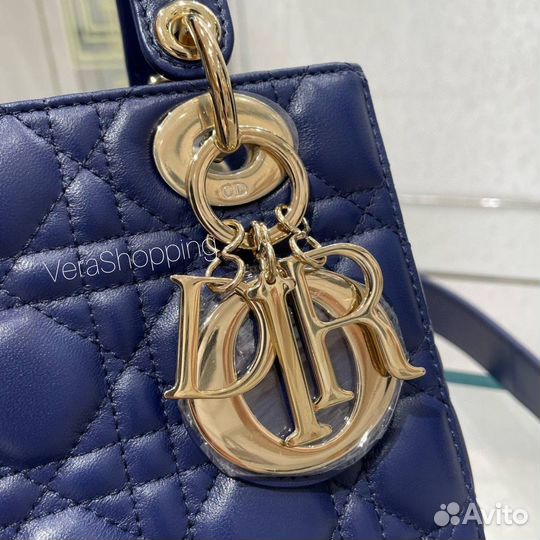 Сумка Lady Dior abcdior 20 см blue синяя