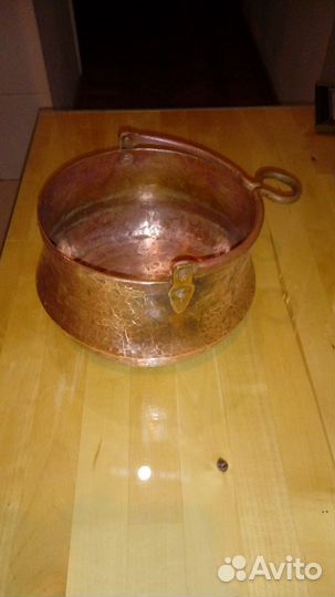 Трехлитровый котелок (казан) чистой красной меди