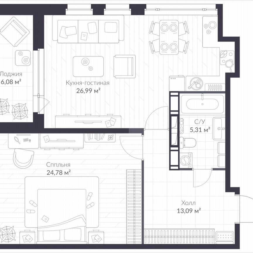 2-к. квартира, 73,2 м², 10/10 эт.