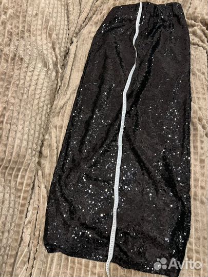 Юбка с пайетками макси новая