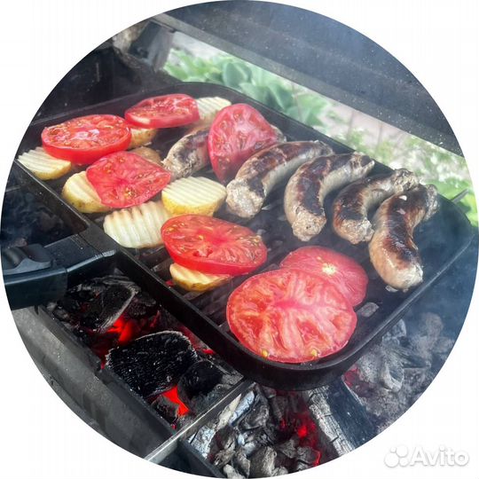 Решетка сковорода гриль со съемной ручкой