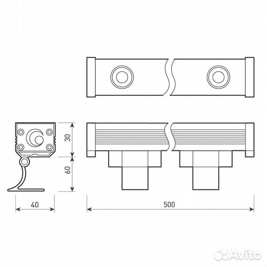 Линейный светодиодный прожектор Arlight AR-line-500-9W Day4000 (GR, 15x60 deg, 230V) 041723