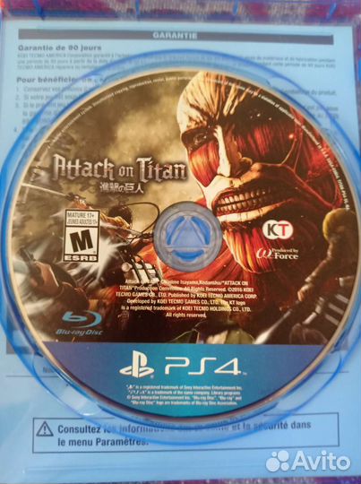 Attack on Titan (eng) - диск PS4 (редкий)