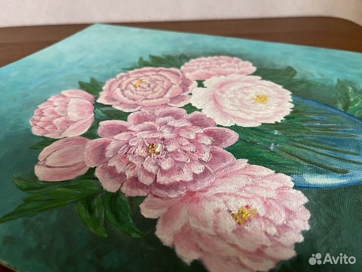 Картина маслом Пионы