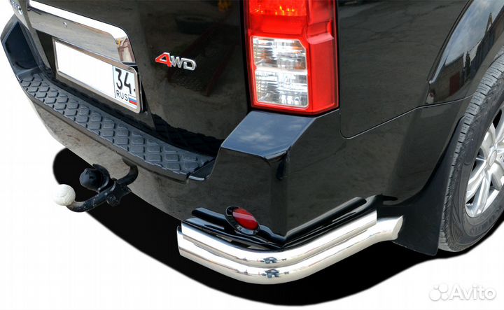 Защита бампера углы с загибом Nissan Pathfinder 04