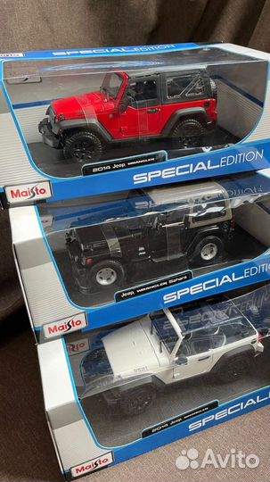Модели машин 1:18 Jeep Wrangler Джип Ренглер 1/18
