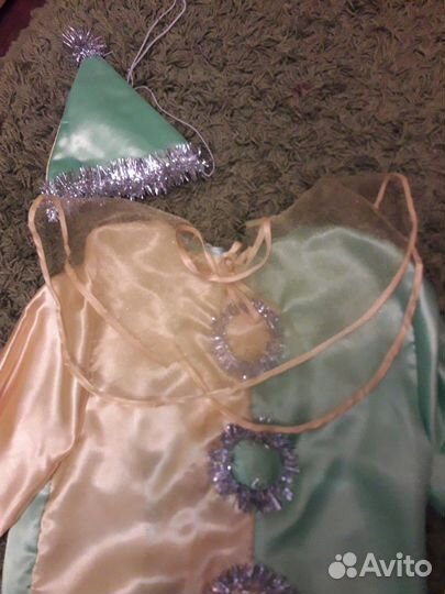 Новогодний костюм шут,клоун,петрушка,скоморох 5-6л