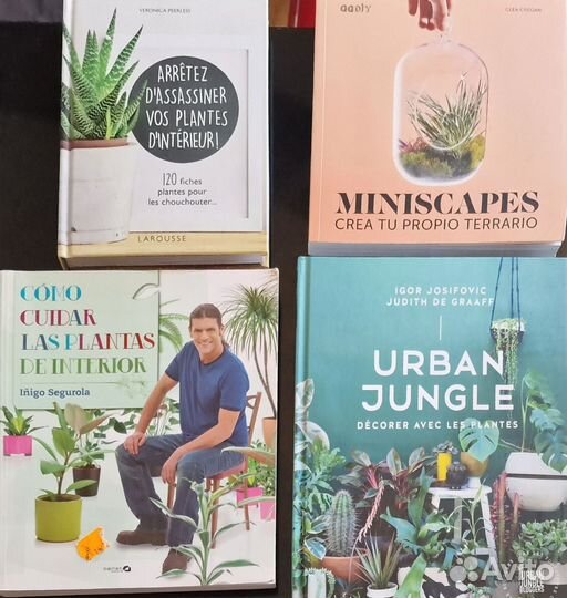 Альбомы на испан./франц. про комнатные растения