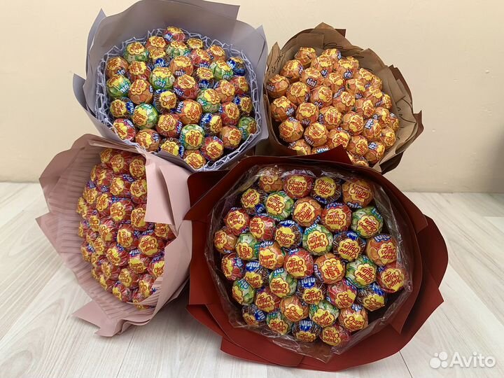 Съедобный букет из чупа-чупсов