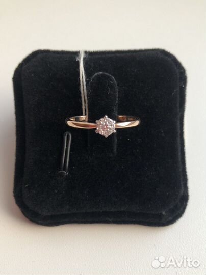 Золотое Кольцо с Бриллиантами 17 размер