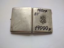Портсигар серебро 84 пробы 160 гр накладки сняты