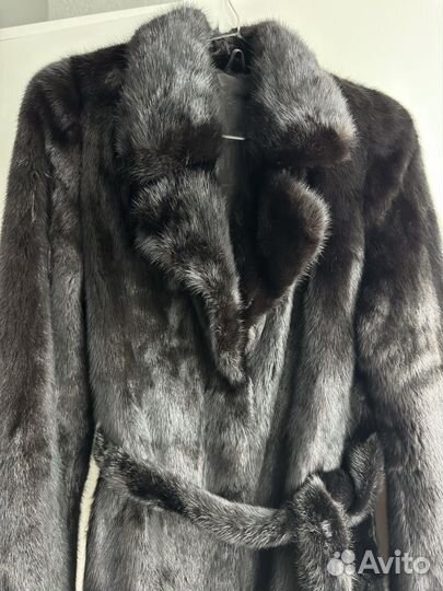 Норковая натуральная шуба черная