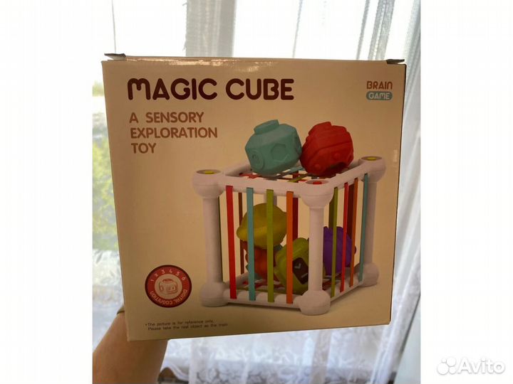 Сортер монтессори - куб с резинками