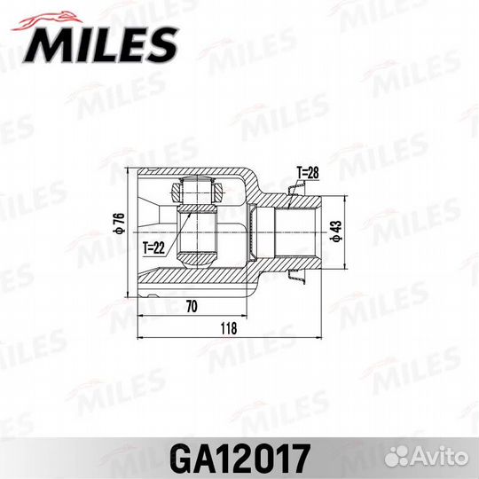 ШРУС внутр правый mazda 3 BK 03-08/ BL 09-13 /mazd