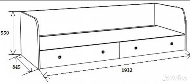 Кровать односпальная с ящиками