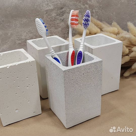 Бетонный органайзер / стакан для ванной