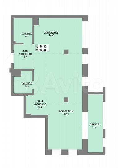 2-к. квартира, 67,5 м², 10/31 эт.