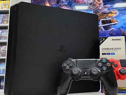 Sony PS4 Slim + 103 игры и 2 геймпада