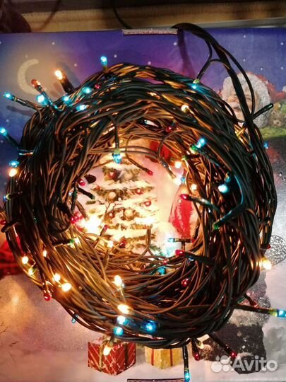 Гирлянда нить уличная б/у 10м