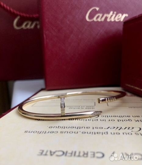 Золотой браслет cartier гвоздь 585/750