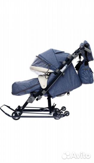 Санки-коляска Nika Детям 7-8К Синий джинс